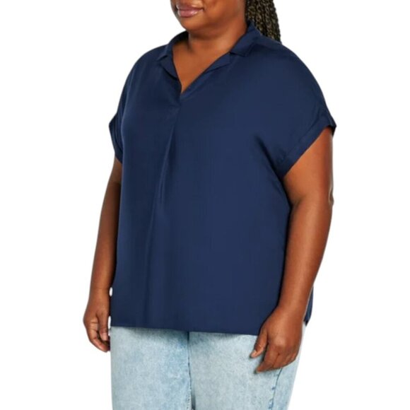 NEW Gap Short Sleeve Popover Top | Navy - Picture 4 of 6